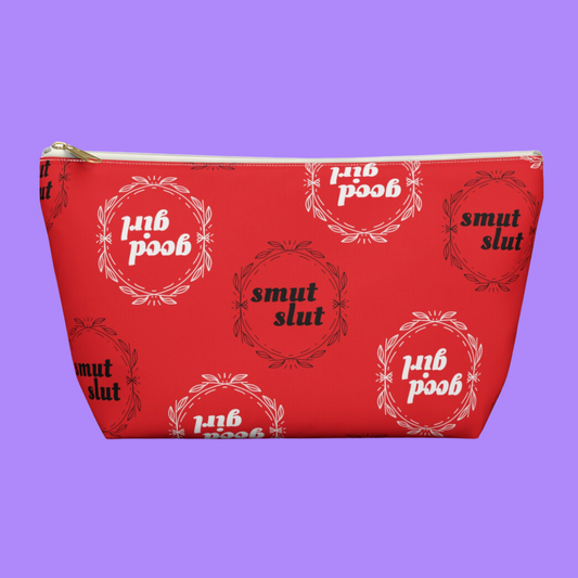 "Good Girl/Smut Slut" Zipper Pouch - RED