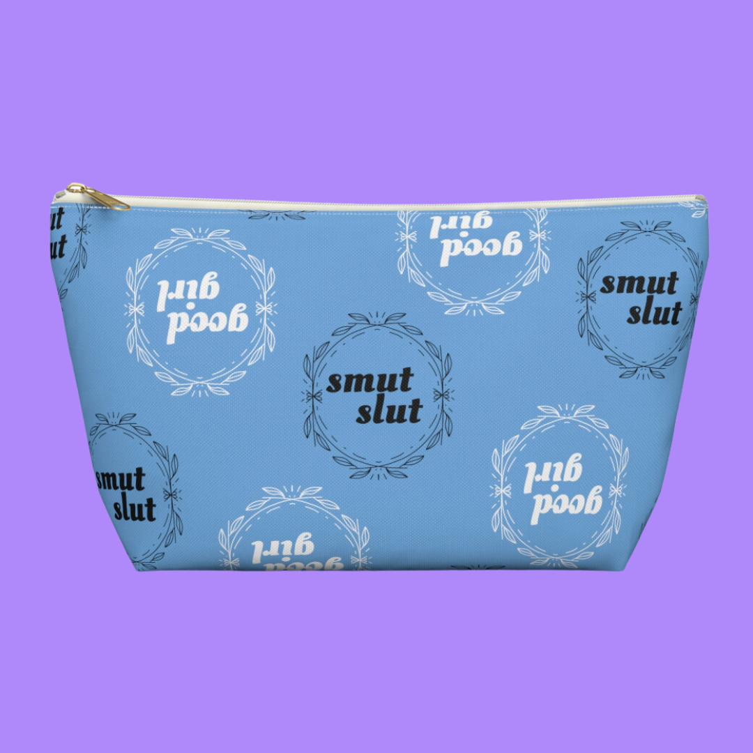 "Good Girl/Smut Slut" Zipper Pouch - BLUE