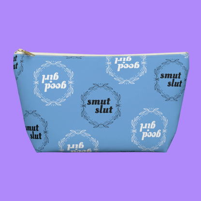 "Good Girl/Smut Slut" Zipper Pouch - BLUE