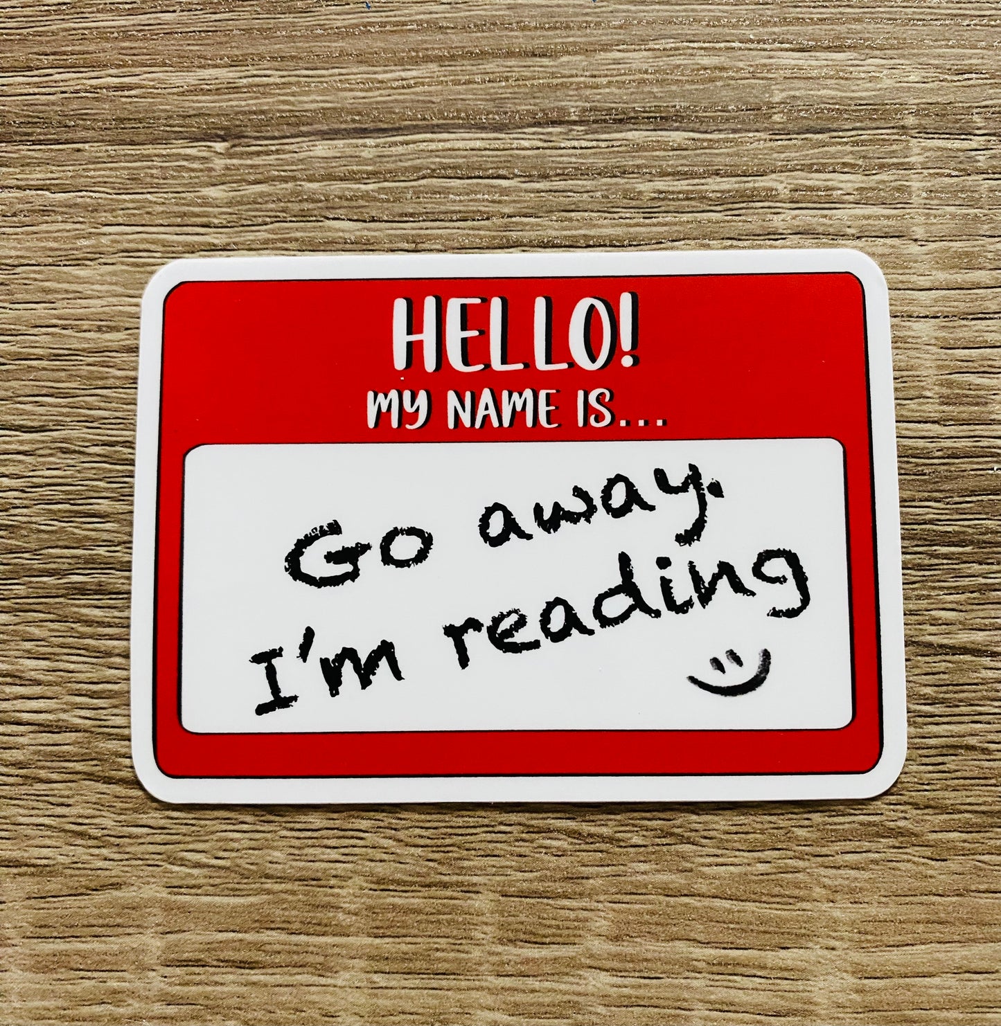 "Go Away Name Tag" Sticker