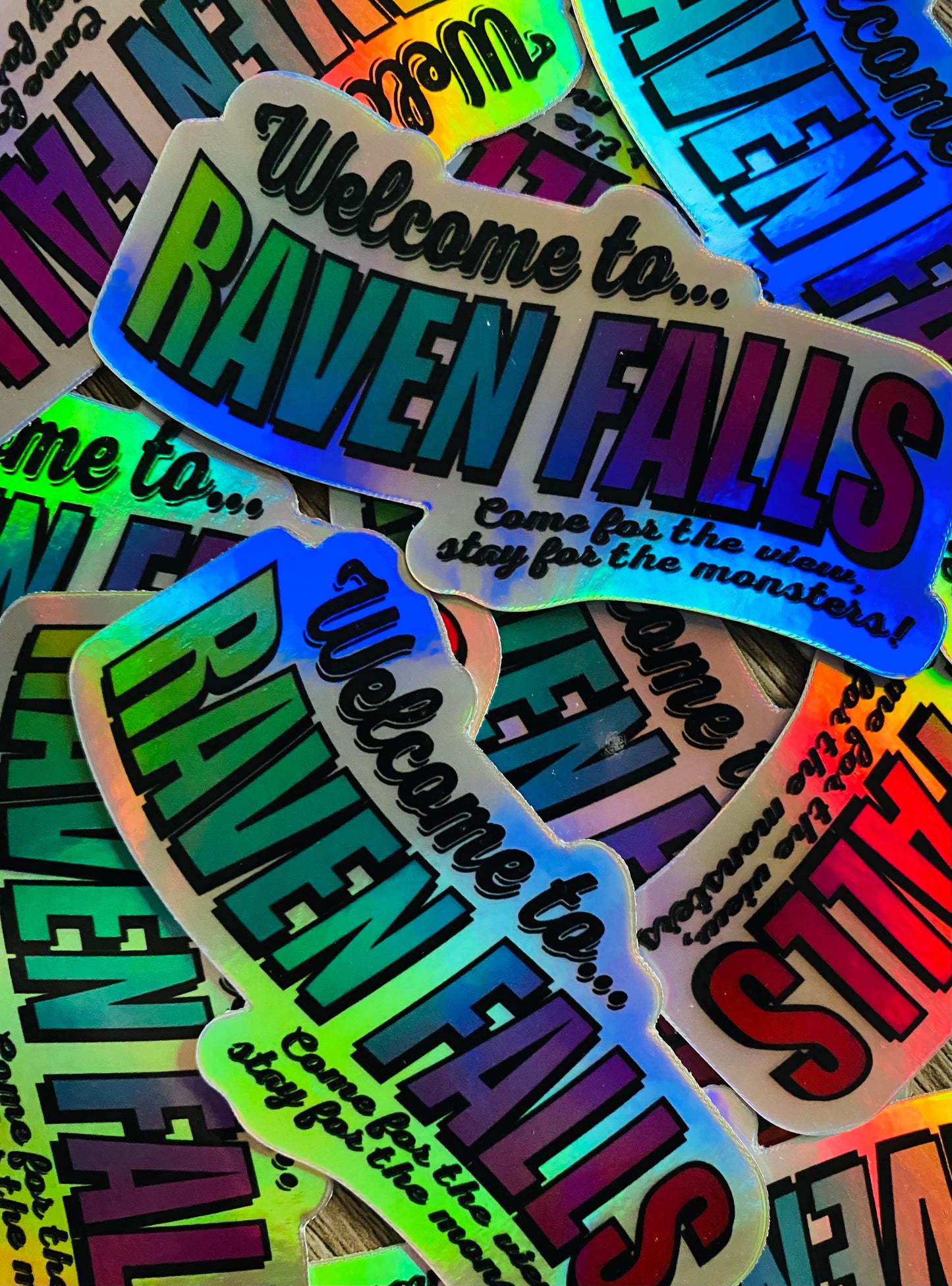 "Welcome to Raven Falls" Holographic Sticker